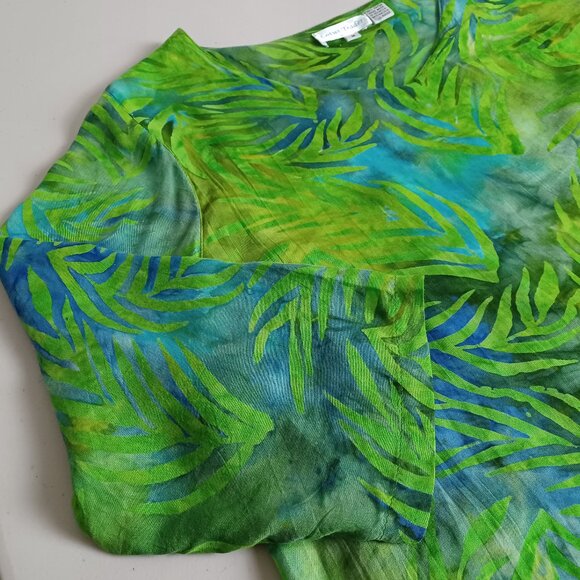 Lotus Traders Palm Print Tiered Dress - Picture 5 of 14